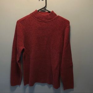 Karen Scott Red Mock Neck Sweater